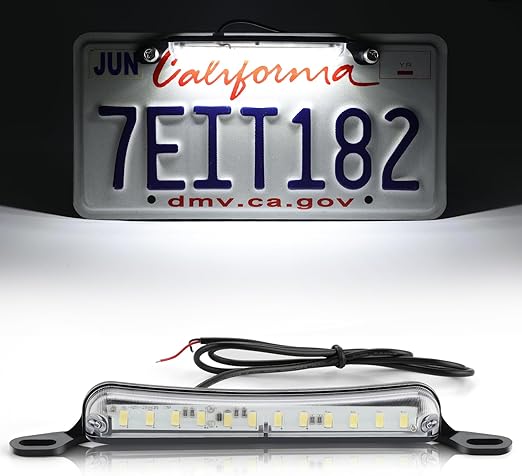 LivTee License Plate LED Light, Extremely Bright Assembly for Trailer UTV ATV Truck RV Boat, Xenon White(6000K)