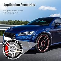 Vista 6 de Kewucn 14 calcomanías para automóvil, logotipo deportivo, calcomanías para la parte trasera del automóvil y calcomanías de espejo, rayas Amarillo