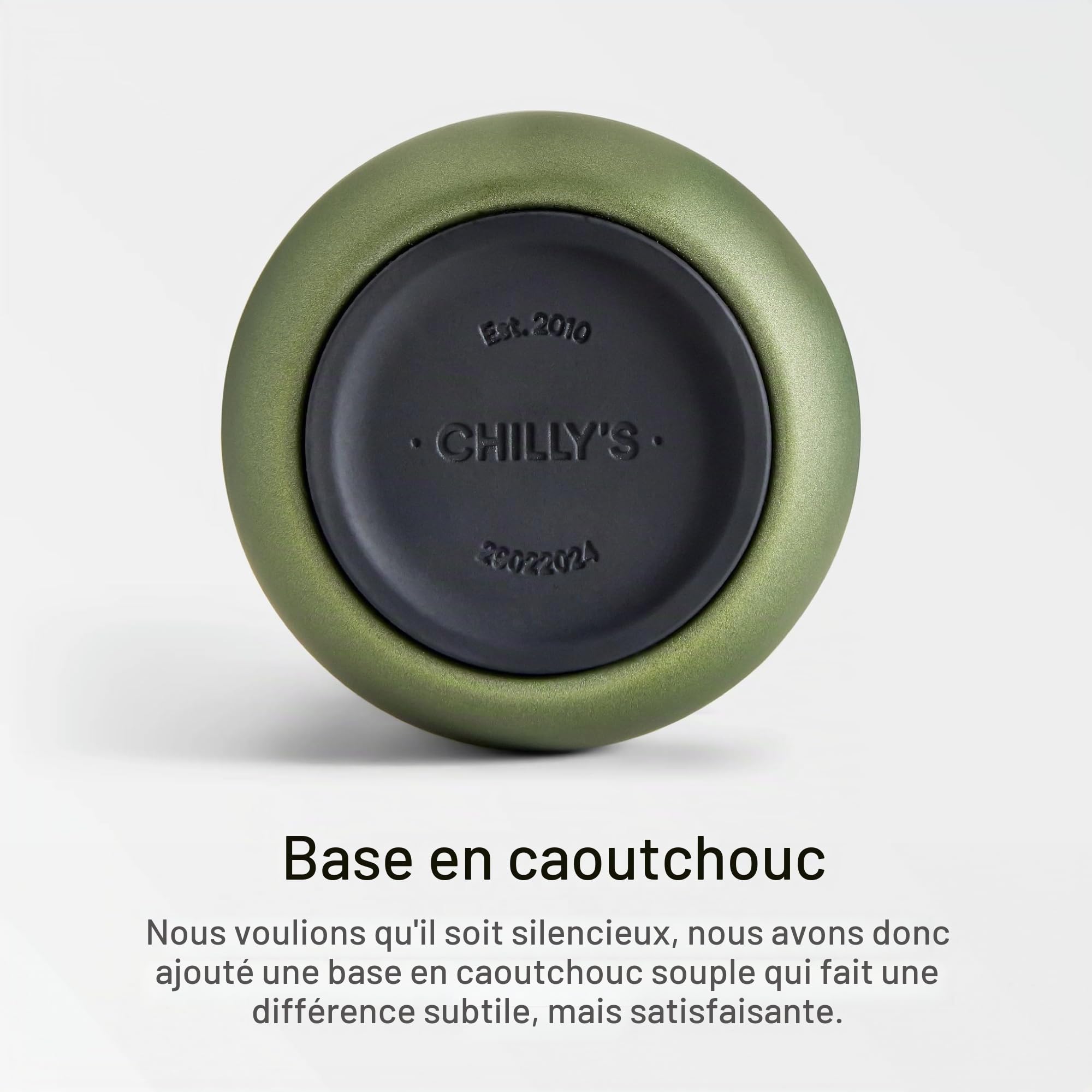 Chilly's Serie 2 Tasse a Cafe Isotherme - Tasses avec Double parois & couvercles - sans BPA en Acier Inoxydable - Ombre - Moss, 340ml