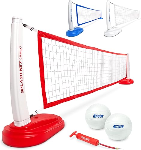 GoSports - Red de voleibol Splash Net PRO para alberca (incluye 2 pelotas de voleibol y bomba de agua)