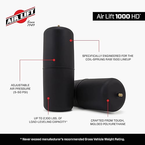 Miniatura 4 de Kit de resortes de aire trasero de Air Lift 60818 1000 Series