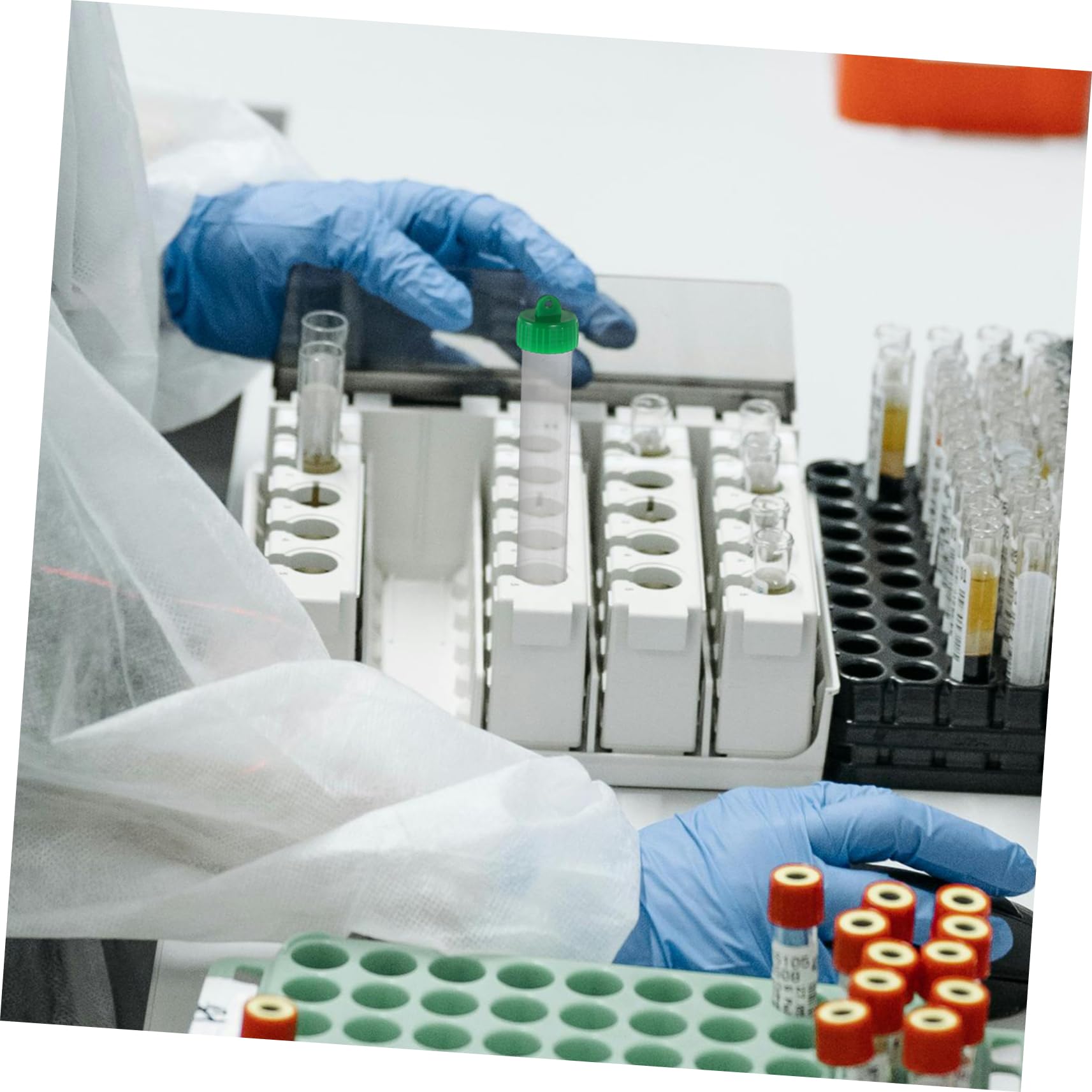 FUNOMOCYA Sturdy Plastic Test Tubes 10pcs Screw Caps Sample Storage Vials 20ml Liquid Sampling