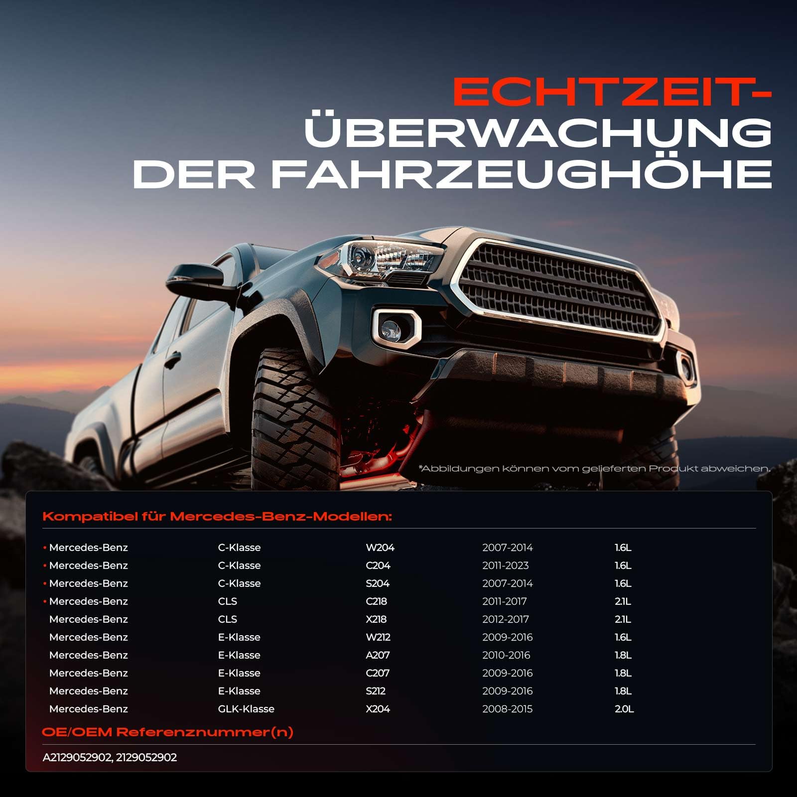 Frankberg Niveausensor Höhensensor Kompatibel mit E-Klasse W212 E-Klasse T-Model S212 C-Klasse T-Model S204 C-Klasse Coupe C204 C-Klasse W204 Replace# A2129052902
