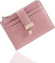 Pomelo Best small wallet for women small wallet rfid wallet with coin compartment and snap button mini wallet short size wallet for women, Dusky Pink, Contemporary