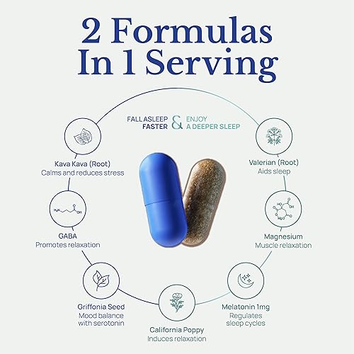 Miniatura 4 de TAHIRO Suplemento para dormir bien – Suplemento para dormir con kava, valeriana – Cápsulas de hierbas veganas sin OMG fórmula natural – 28 paquetes