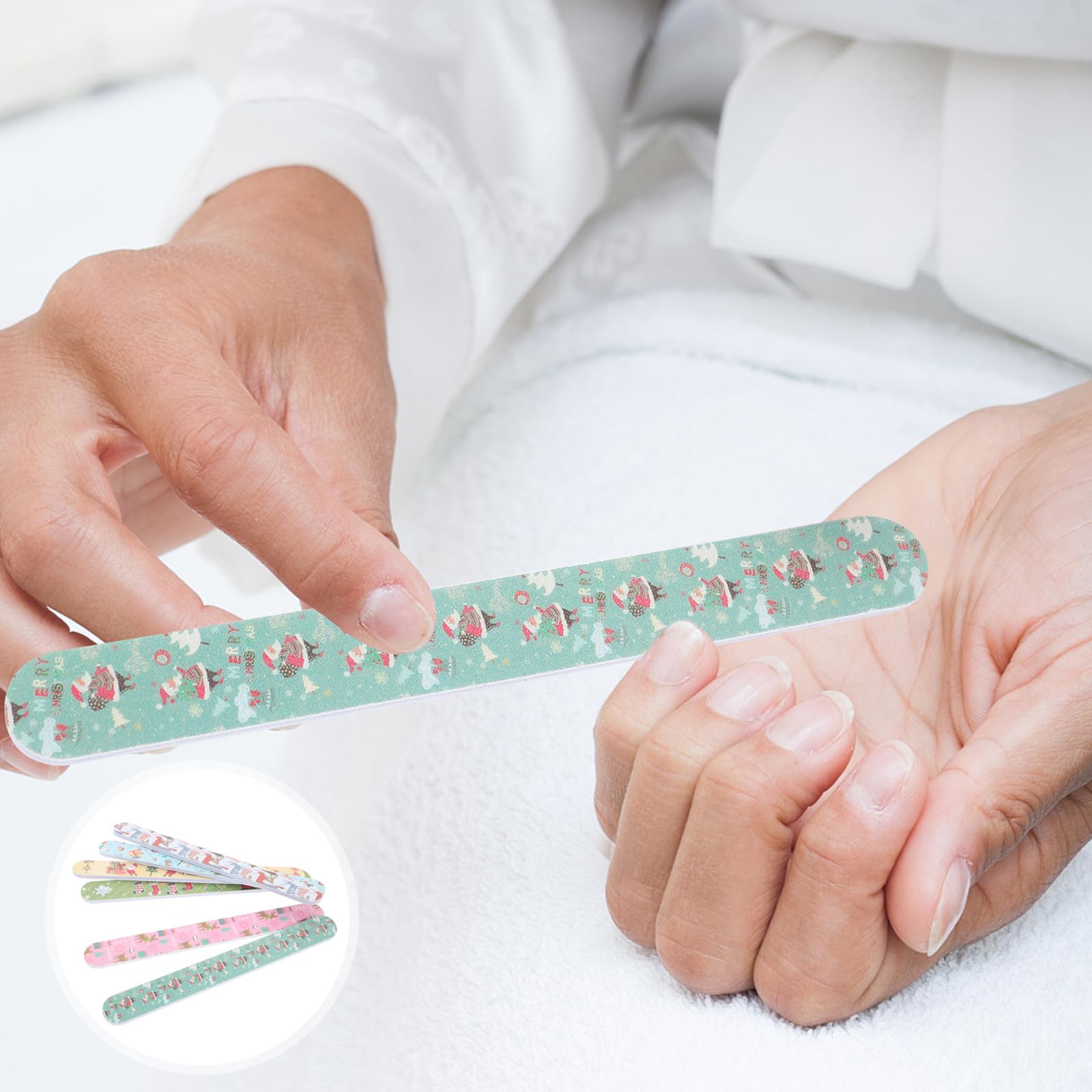 12 Stück Weihnachtsnagelfeilen Emery Board Nagelfeilen für Damen Frauen Nail Art Design Nagelpflege Zuhause Zufälliger Stil