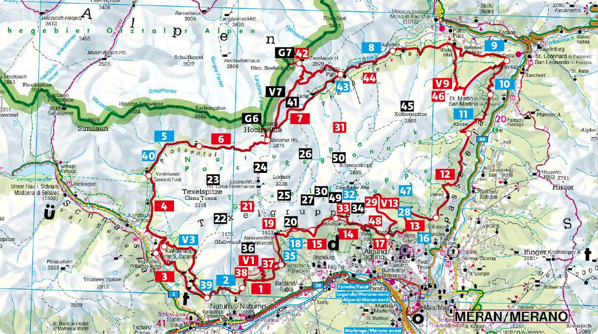 Meraner Höhenweg: Alle Etappen - mit Gipfelrouten und Tagestouren in der Texelgruppe. Mit GPS-Tracks (Rother Wanderführer)