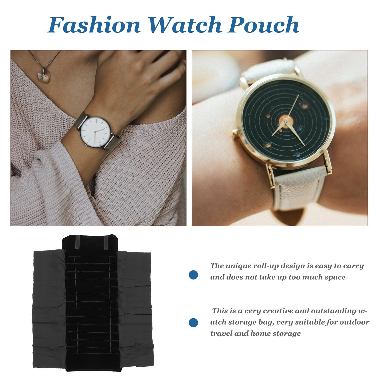 Schmuckorganizer Reise Schmuckorganizer aus Flanell Schwarz Leicht Hält Schmuck Ordentlich und Sicher für Halsketten und Anhänger Tragbar