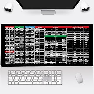 Quick Key Super Large Keyboard Pad, Keyboard Pad with Office Software Shortcuts Pattern, Large Mouse Mat, Keyboard Mat, XXL Mouse Mat, Computer Mat for Desk Pc, Laptop, Office (90 * 40 * 0.3 cm)