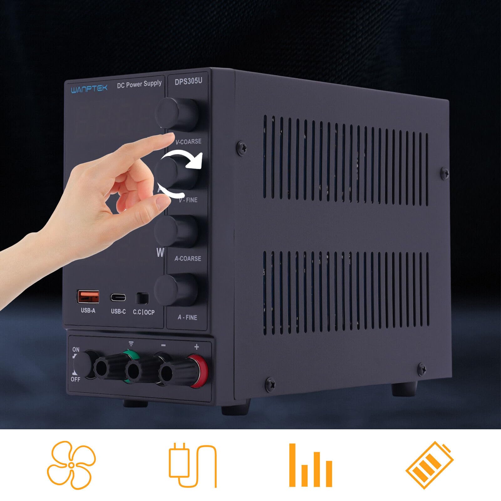 Labor-Stromversorgung，Schaltnetzteil 4-stellige 0-30V/60V 0-5A/10A DC Labor Netzteil Einstellbare USB (DPS305U)