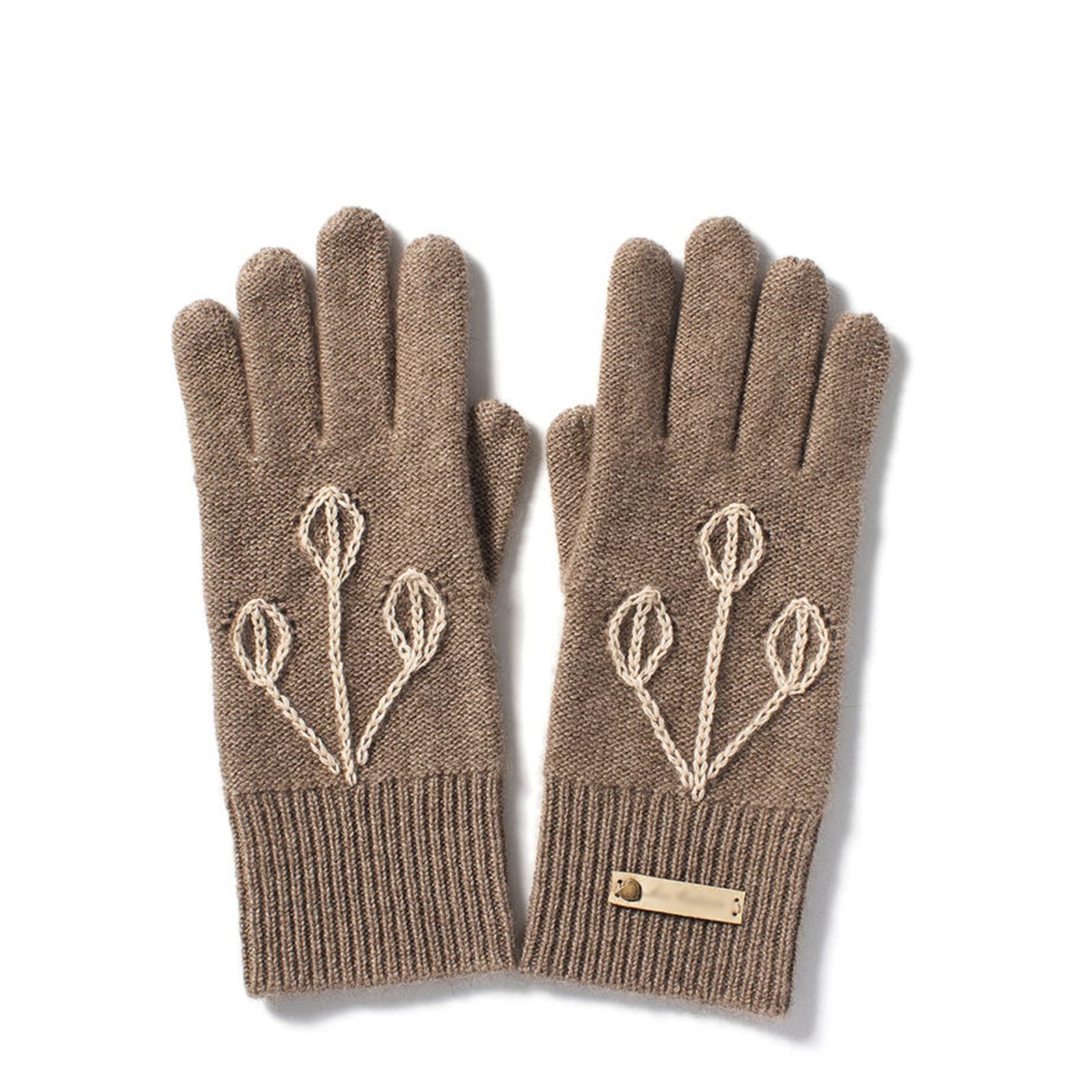 Guantes Invierno Mujer Guantes de Invierno Women's Warm New Hechizo de Hechos a Mano de Punto de Cinco Dedos Guantes de conducción al Aire Libre Guantes Esqui (Color : B)