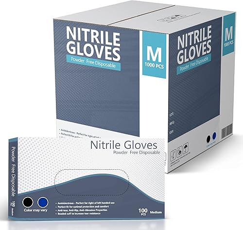 Guantes de nitrilo, guantes desechables, cómodos, sin polvo, sin látex