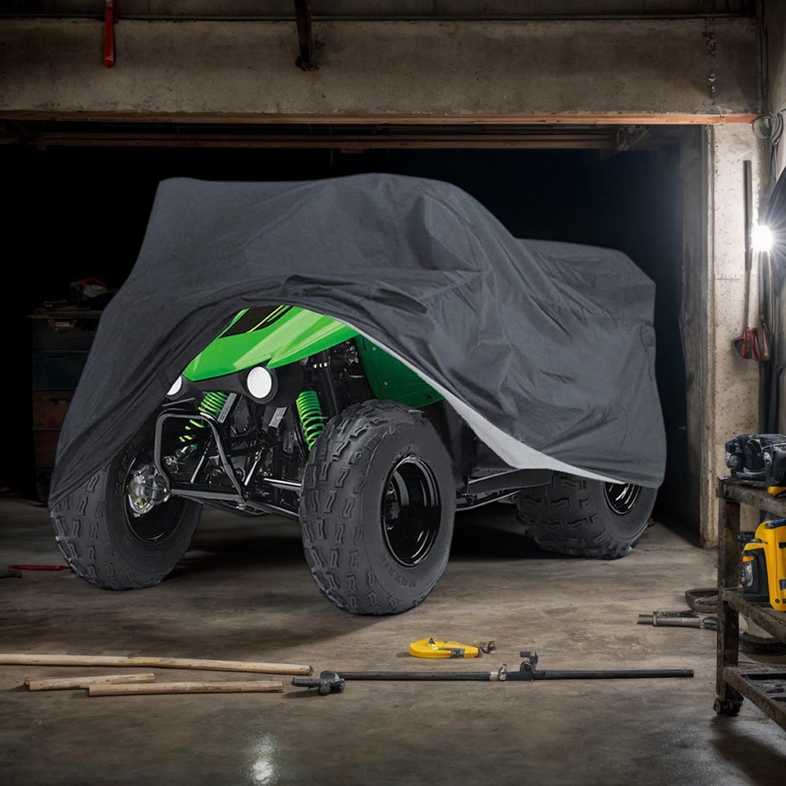 Copertura Impermeabile Per ATV, Telo Copri Quad ATV Antivento Protezione UV, Telo Copertura Per Moto Quad Con Strisce Riflettenti, Protezione Per Tutte Le Condizioni Atmosferiche