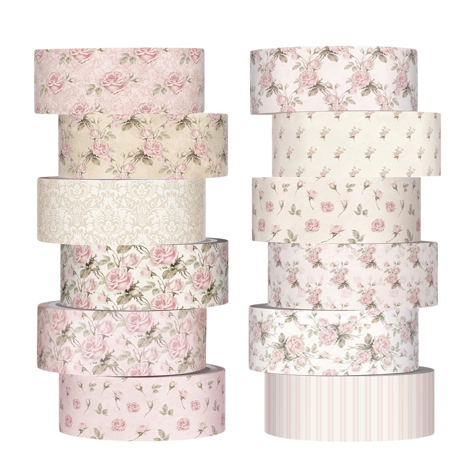 Photo 1 of YooNotee Floral Washi Tape Set, Dusty Pink, Rose
