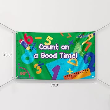 Pi Day Math Backdrop - Themed Banner, Background for Classroom, Birthday (70 x 43)