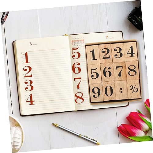 Miniatura 2 de EXCEART 1 juego de sellos de madera para niños, para manualidades, álbumes de recortes, sellos de madera para hacer decoración de flores, juguetes