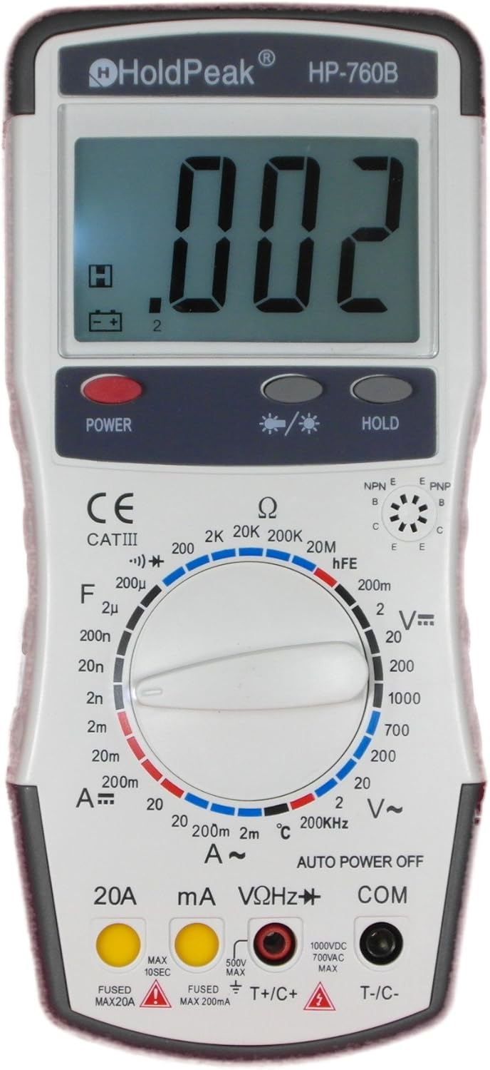 H HOLDPEAK Professional Digital Multimeter – DIGITAL MULTIMETER W/TEMPERATURE – CE H HOLDPEAK Professional Digital Multimeter – DIGITAL MULTIMETER W/TEMPERATURE – CE