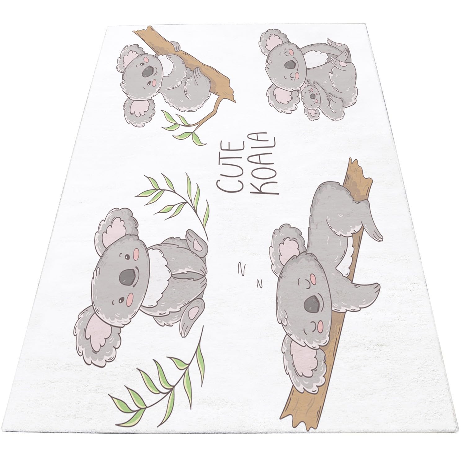 Generic Tapis Salon Dessin animé Animal Koala Chambre Moderne Tapis pour Enfant Chambre, Bébé, Fille et Garçon - Moquette pour Chambre et Salon 120 x 170cm