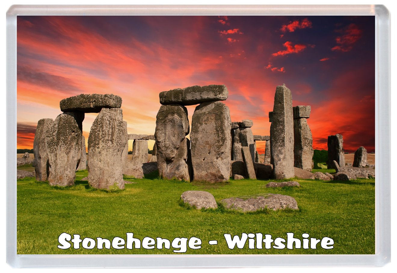Baked Bean Store Green, Brown, Blue Stonehenge - Wiltshire - Jumbo Fridge Magnet Id029