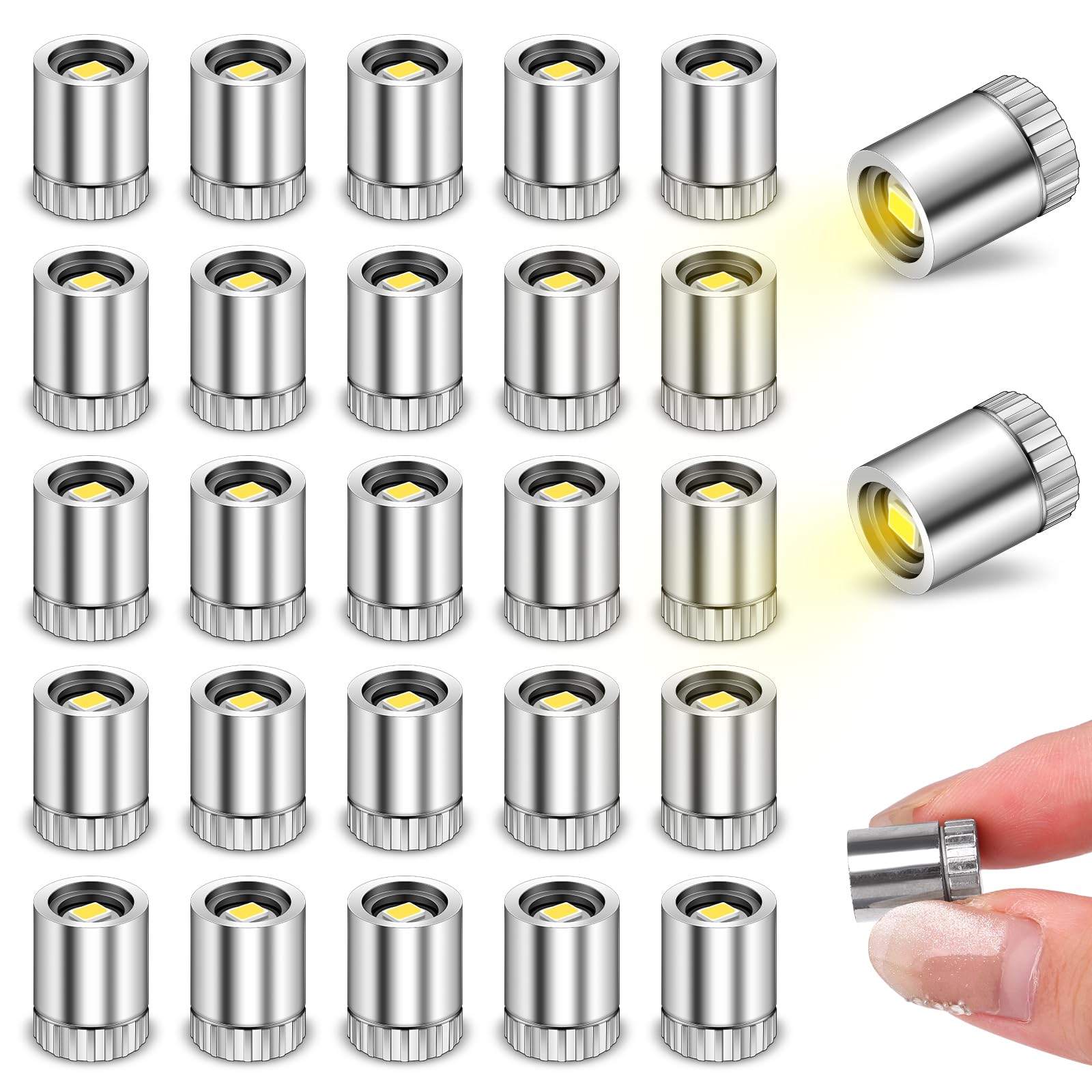Welecom 50 Pcs Miniature Led Lights Mini Electric Lights for Dollhouse Mini Light for Hand Craft Tiny Light for Hand Craft, Battery Included