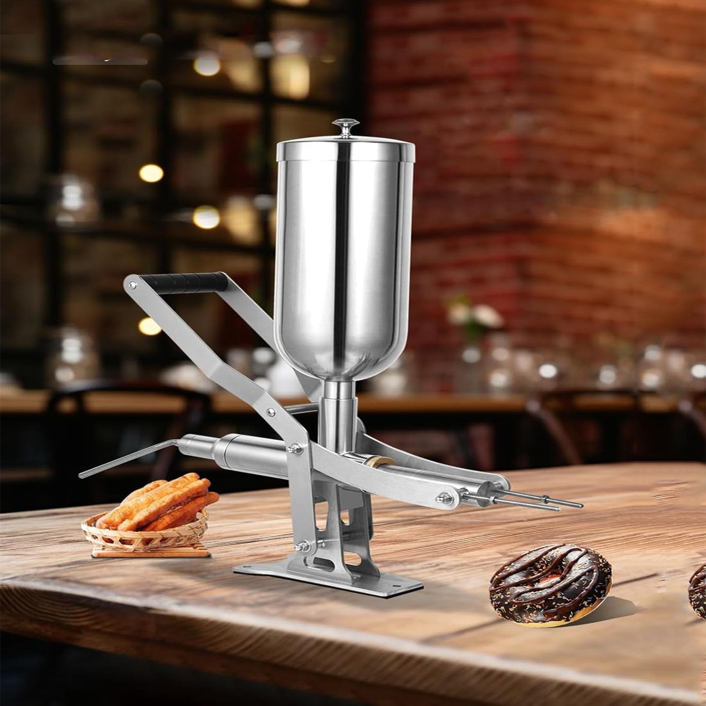 Acivirdde Manual Cream Filling Machine Stainless Steel Large Capacity Filling Machine Suitable for Kitchen Restaurant and Dessert Shop — view 2