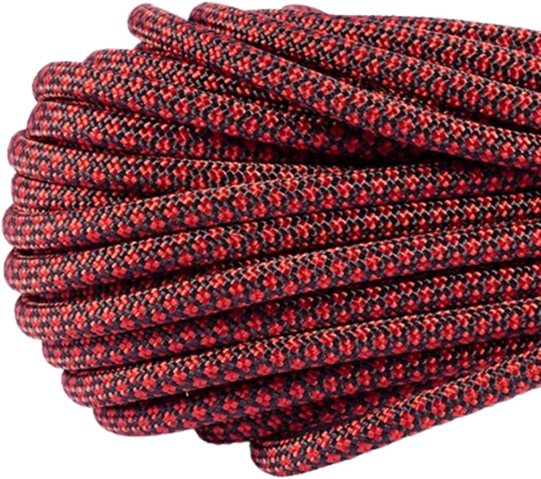16.5 Feet Paracord Cord Multifunction Paracord Ropes 550lb Paracord for Making Lanyard Bracelet Dog Collar (Black red, 16.5 feet)