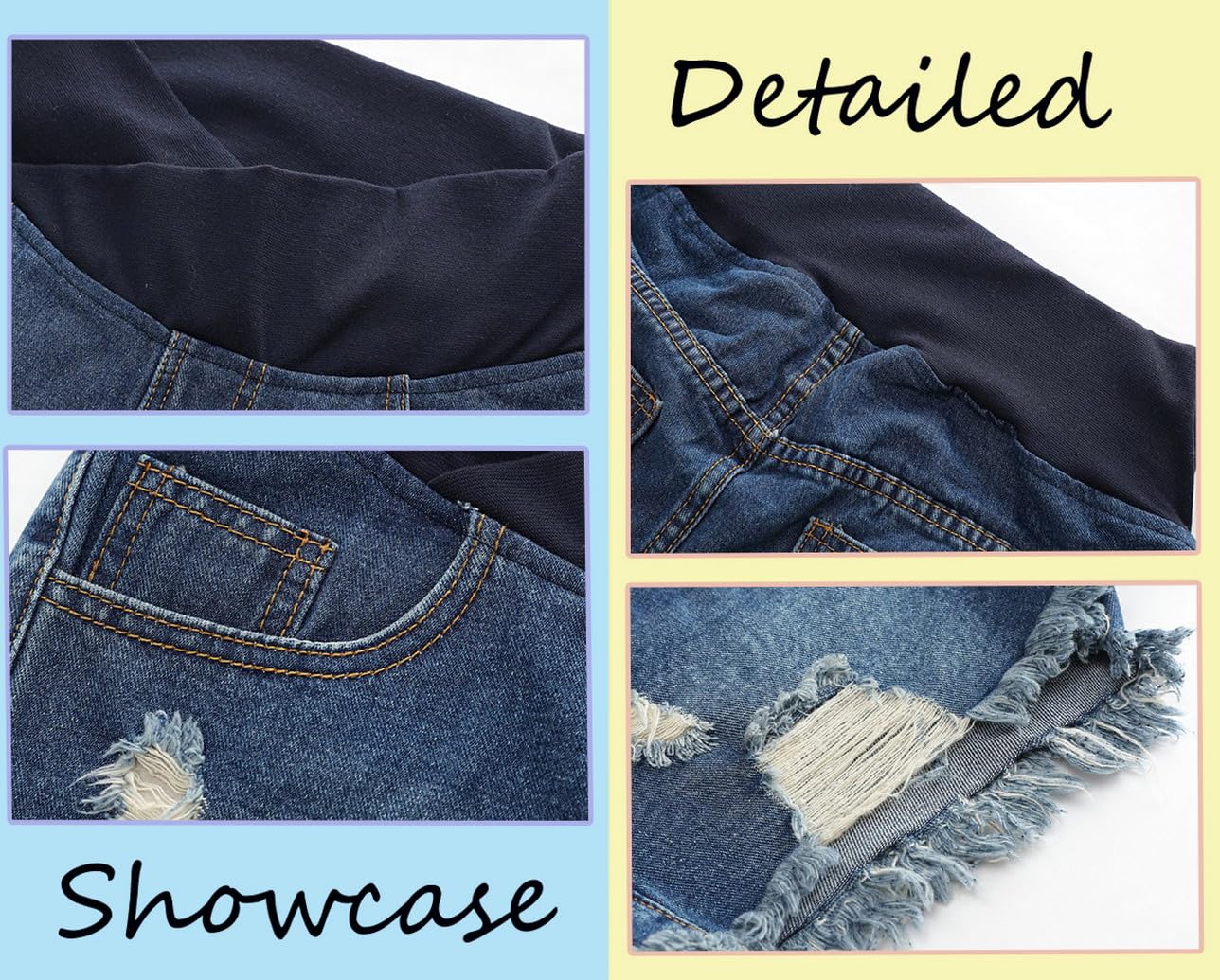Premaman Shorts Donna Jeans Pantaloncini Premaman Cotone Leggings Corti maternità Regolabile Ventre Banda Pantaloni Regolabili Over Bump per la Gravidanza Estate