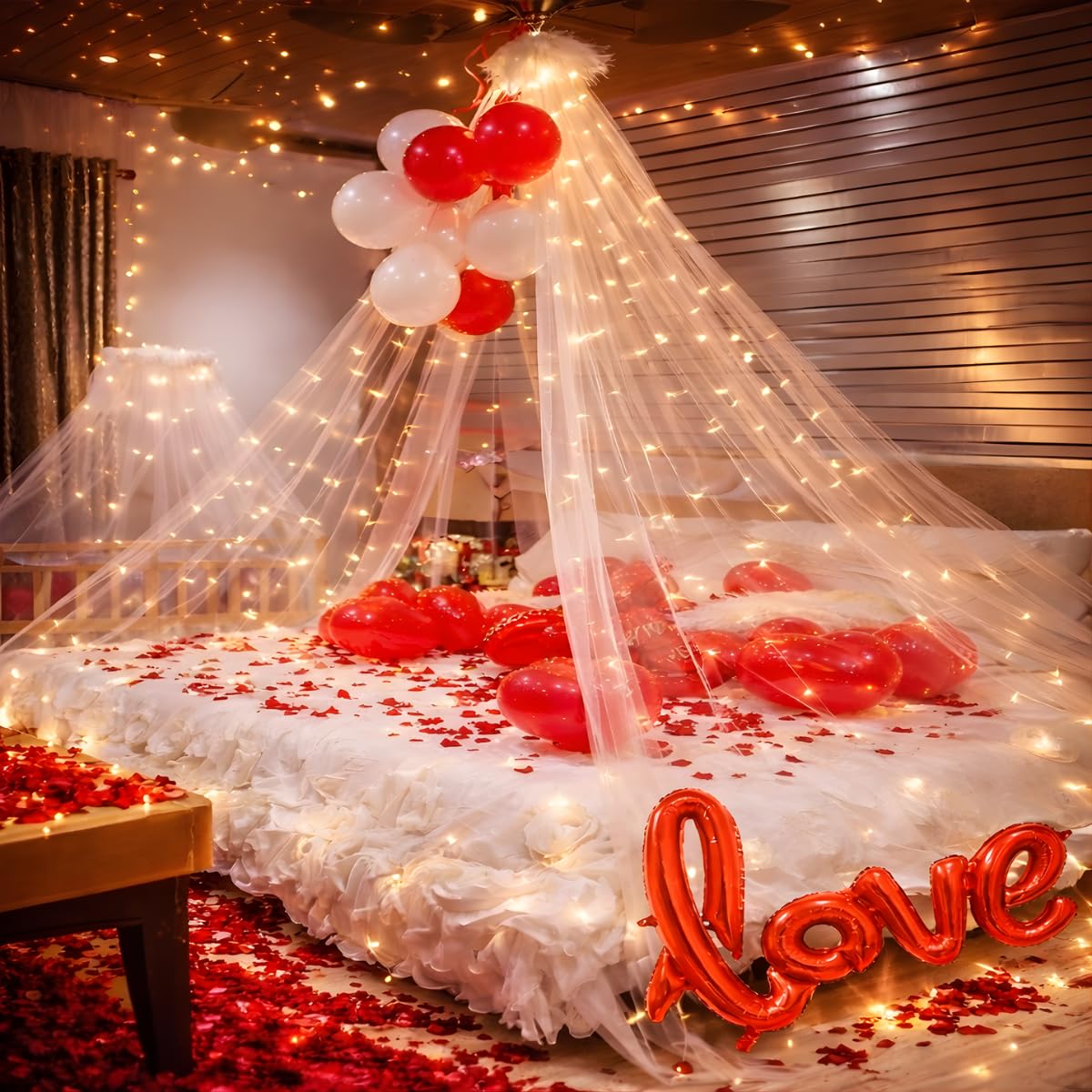 White Fairy Lights Net - Romantic Dinner Decor -7