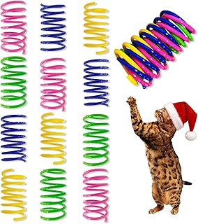 AGYM 30 Pack Colorful & Durable Cat Spiral Spring Toys for Indoor Kittens