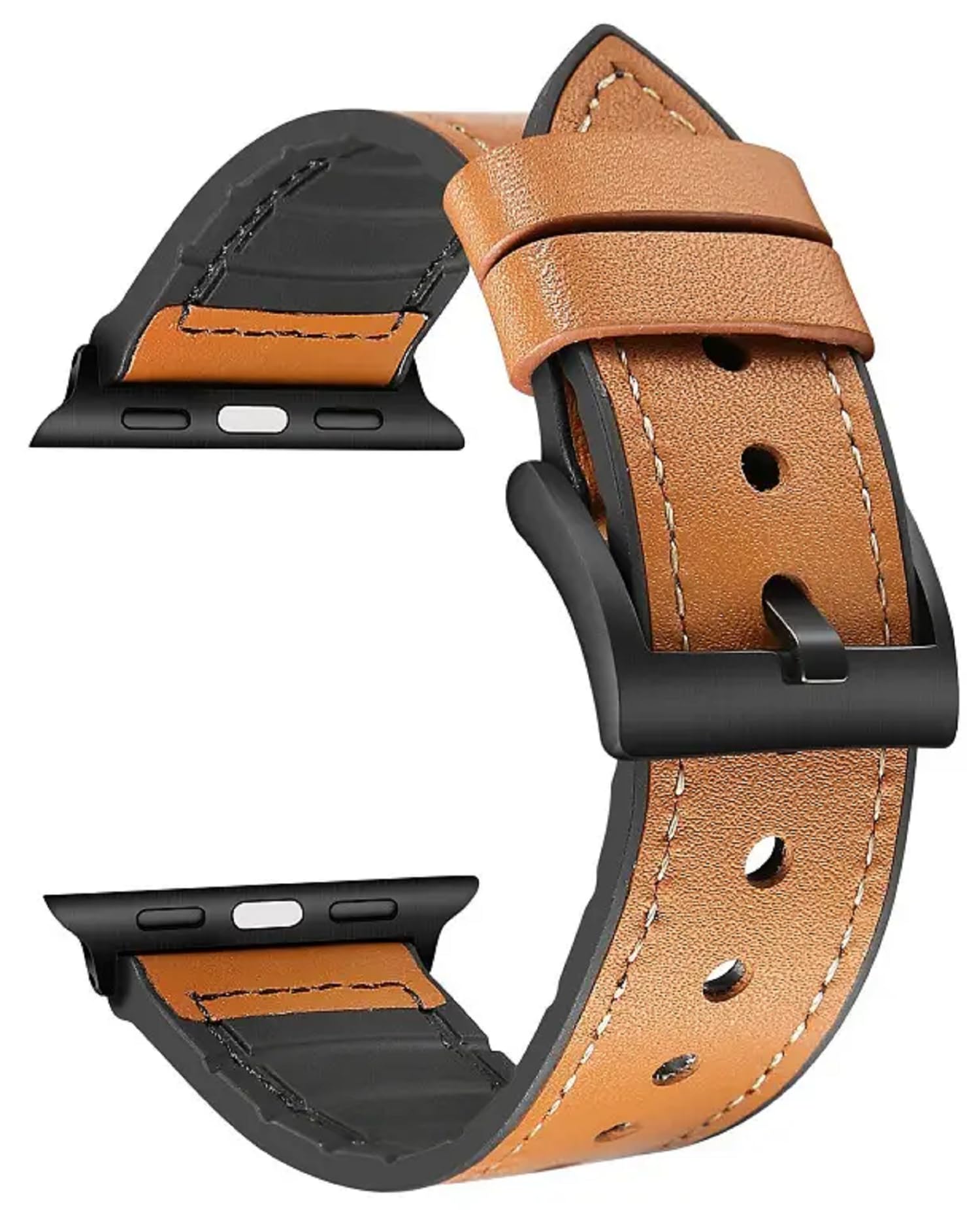 AMIRITE ABS056 Silicone Faux Leather Belt Loop Watch Straps / Bands Compatible With Apple iWatch For Men Women Unisex, Replacement Strap 49mm 45mm 44mm 42mm For iWatch Series Ultra/8/7/6/5/4/3/2/1/SE/SE2【 👉 Only Strap for Apple iWatch ⌚ Watch NOT Included 】-image-48