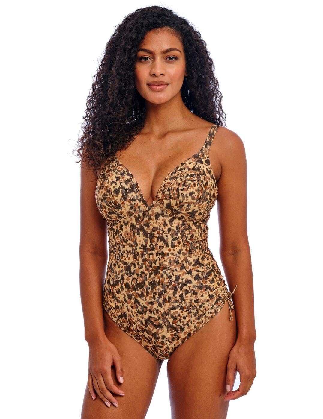 Freya Women's Brown Arizona Wave Non Wired Swimsuit In | Size: 36F