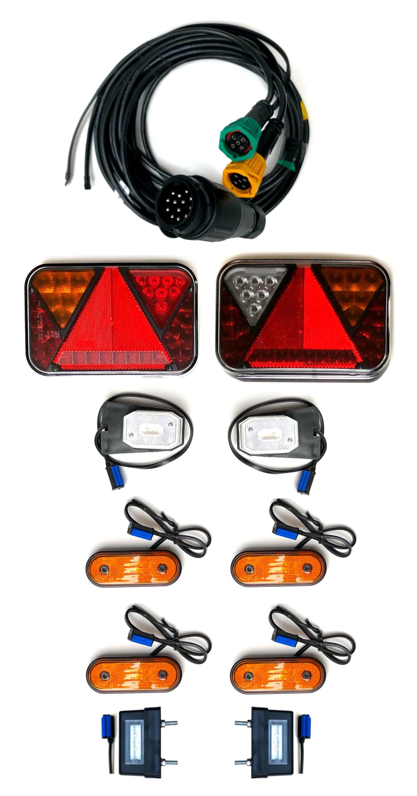 Kit de Iluminación Trasera LED 5 Funciones con Sistema CANBUS para Remolque, Trailer, Caravana, Vehículo Agrícola, Camión – Luz de Posición, Freno, Intermitente, Marcha Atrás, Antiniebla – E9
