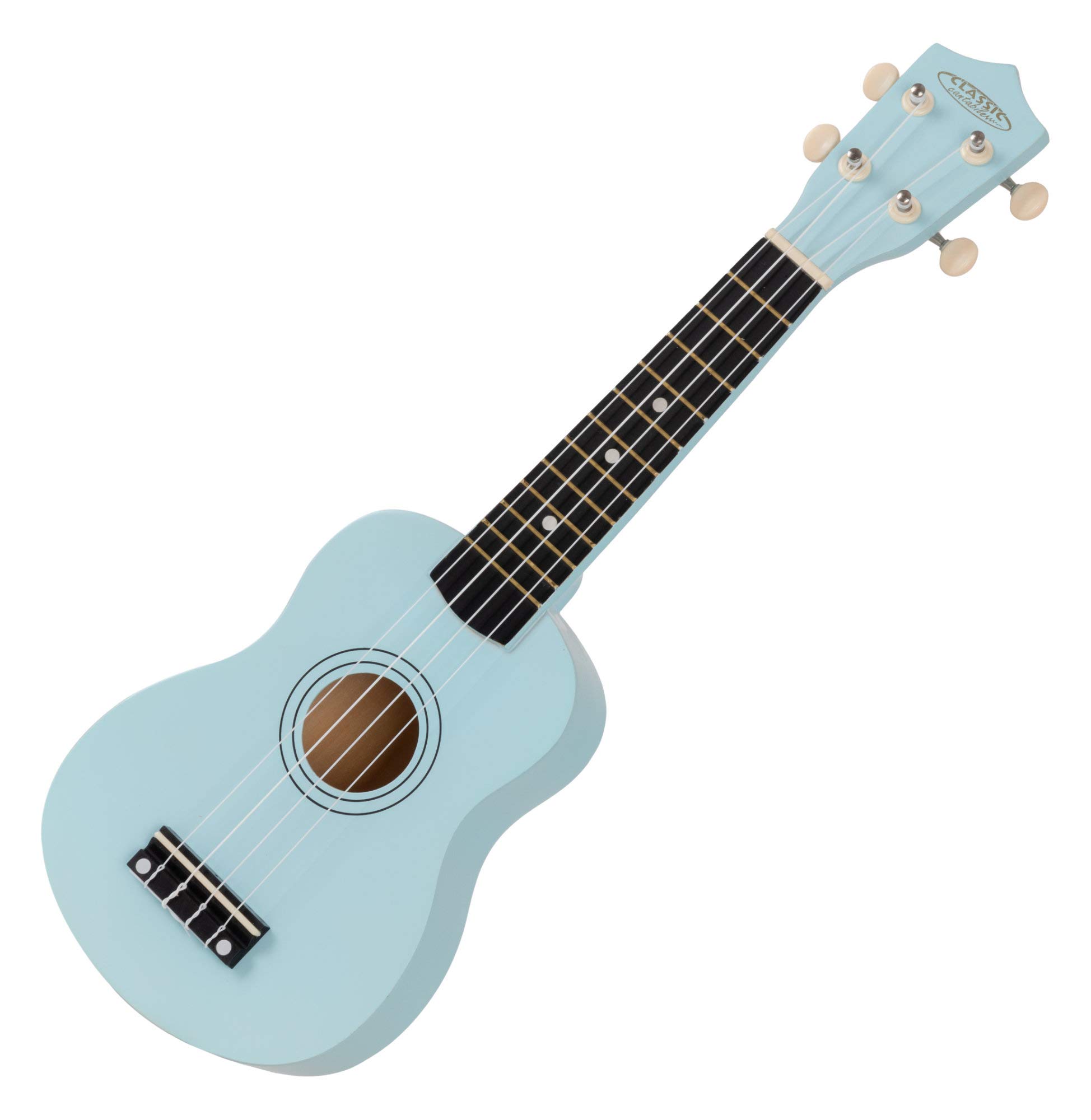 Classic Cantabile US-50 BL Ukulele soprano - Ukulele con 12 tasti - meccaniche per chitarra scorrevoli - corde in nylon bianche - Blu