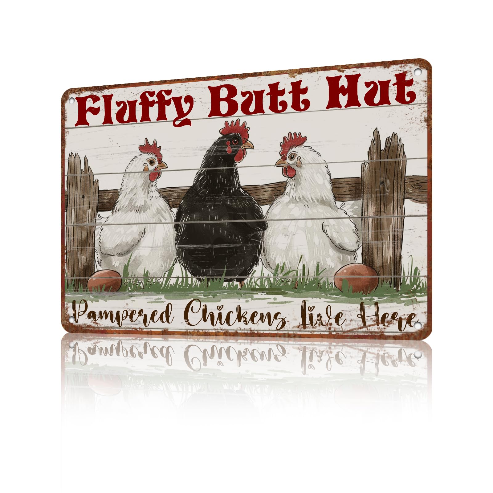 Anceky Vintage Tin Sign Chicken Coop Metal Tin Sign Funny Wall Decor for Home Farmhouse Yard Cafe Plub 12×8 Inch