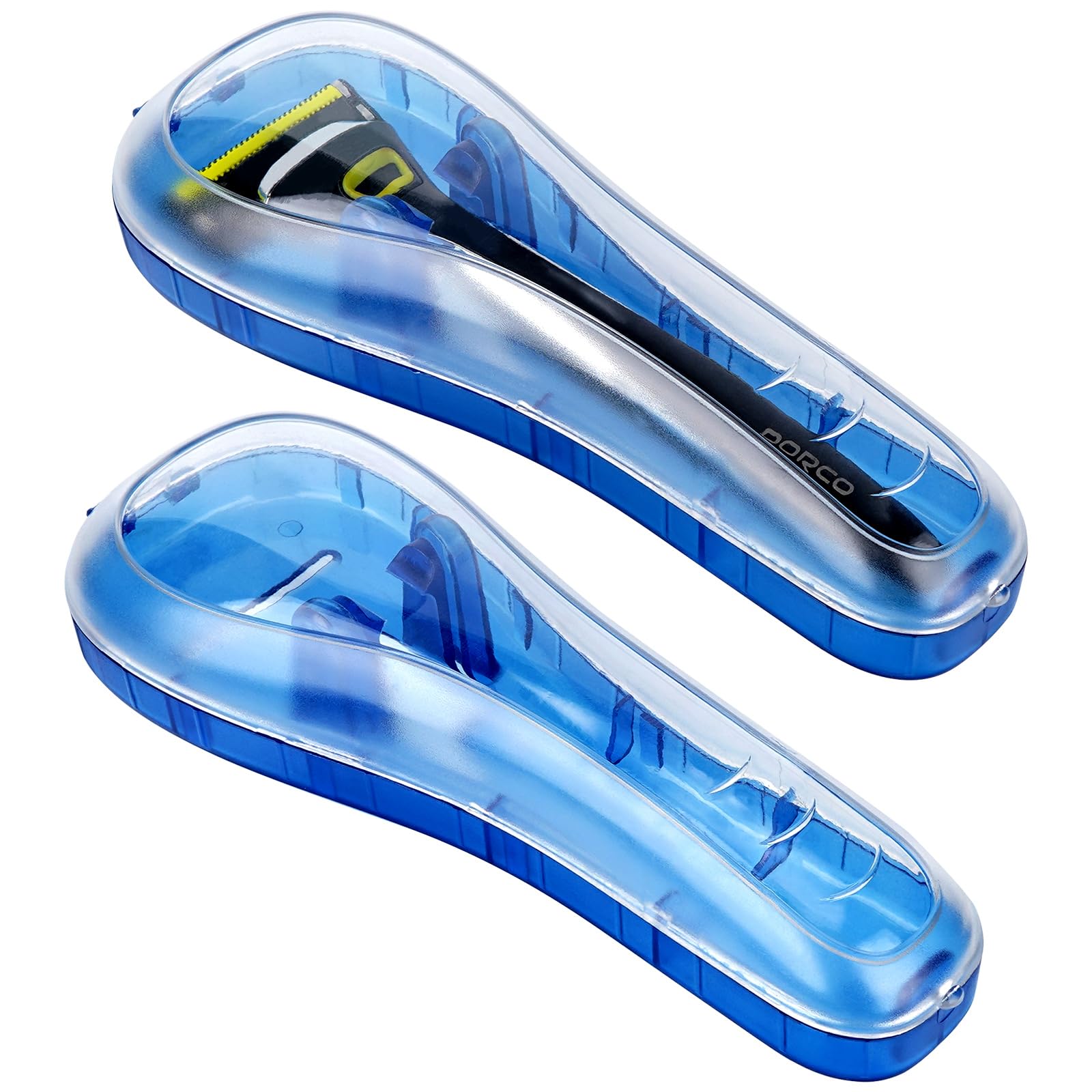 Linkidea 2 custodie rigide per rasoio, portatili e da viaggio, compatibili con Fusion 5 ProGlide, Sensor 3, SkinGuard, Pace 6 Pro (Blu)