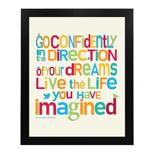 Miniatura 5 de Go Confidently in the Direction of Your Dreams- H. D. Thoreau Quotes Wall Art-8 x 10"-Typographic Art Print-Ready to Frame. Home-Office-School-Dorm