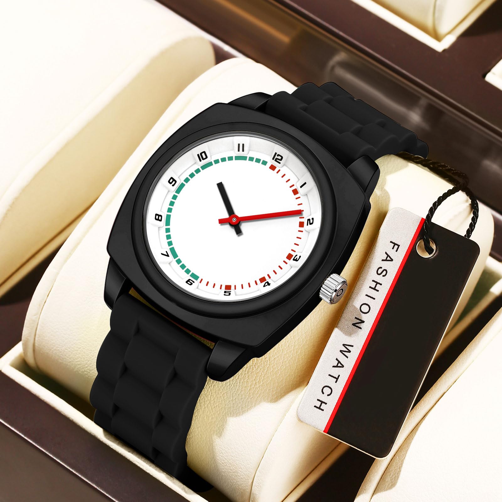 findtime Reloj de pulsera analógico para niños y niñas, unisex, moderno, resistente al agua, 3 ATM, con pulseras de silicona coloridas, color blanco