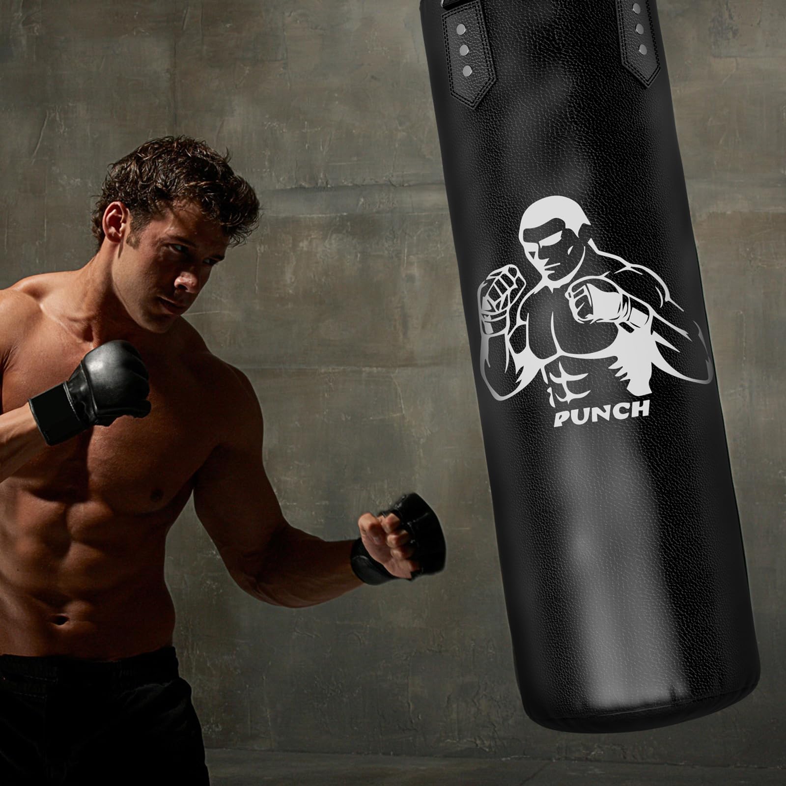 Suspension Sac De Frappe, Punching Ball Lourd De 120 CentimèTres, Sac De Boxe pour Enfants, Adolescents Et Adultes (Non Rempli)