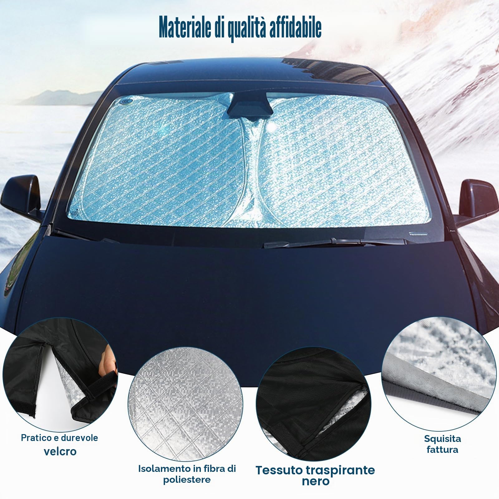Copertura del Parabrezza Dell'auto Sostituzione per Alfa Romeo Giulietta 2010-2020, Parasole per Parabrezza per Auto all'interno Pieghevole, Protezione Antipolvere Riflettente UV