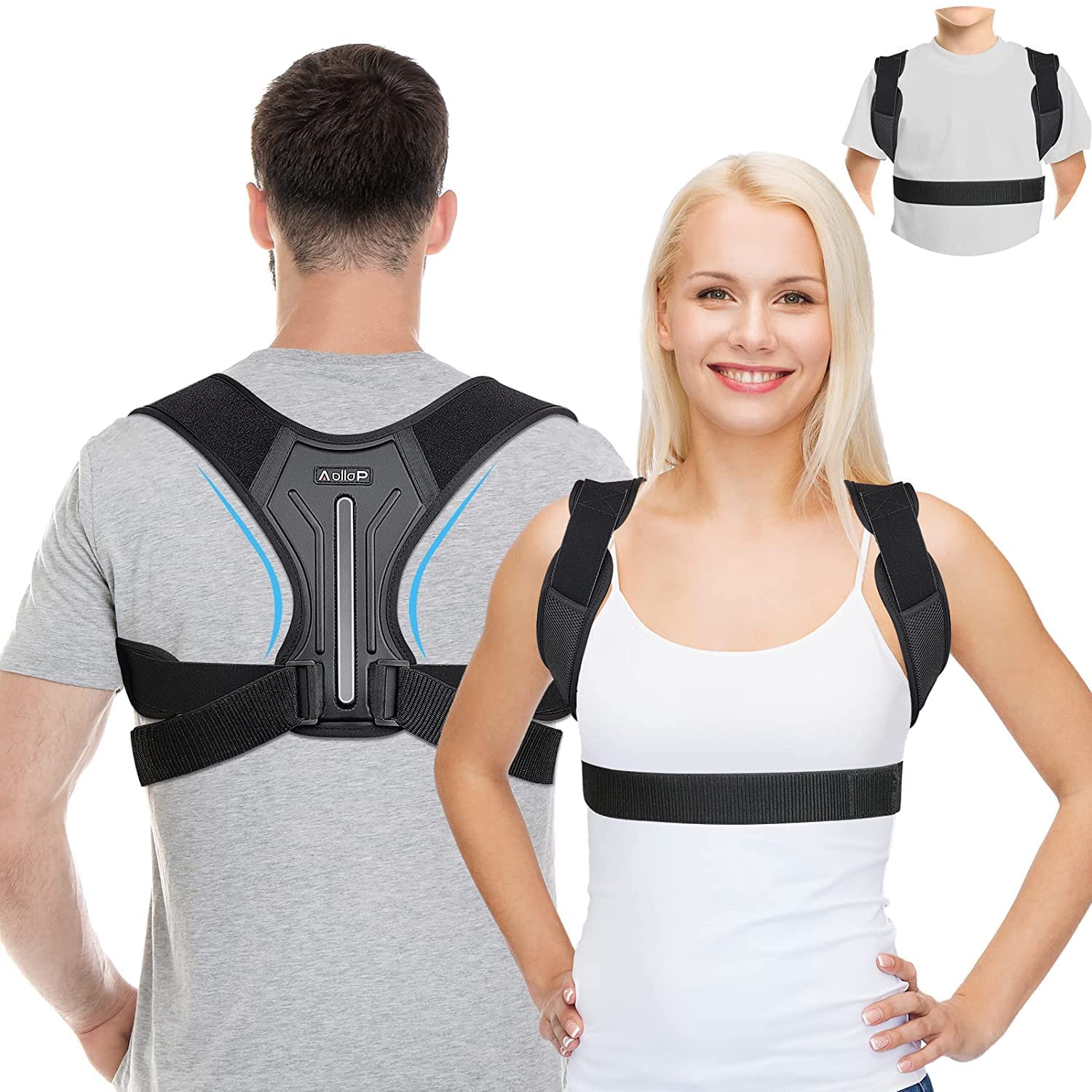 Aollop Posture Corrector for Women and Men Back Brace Adjustable Back