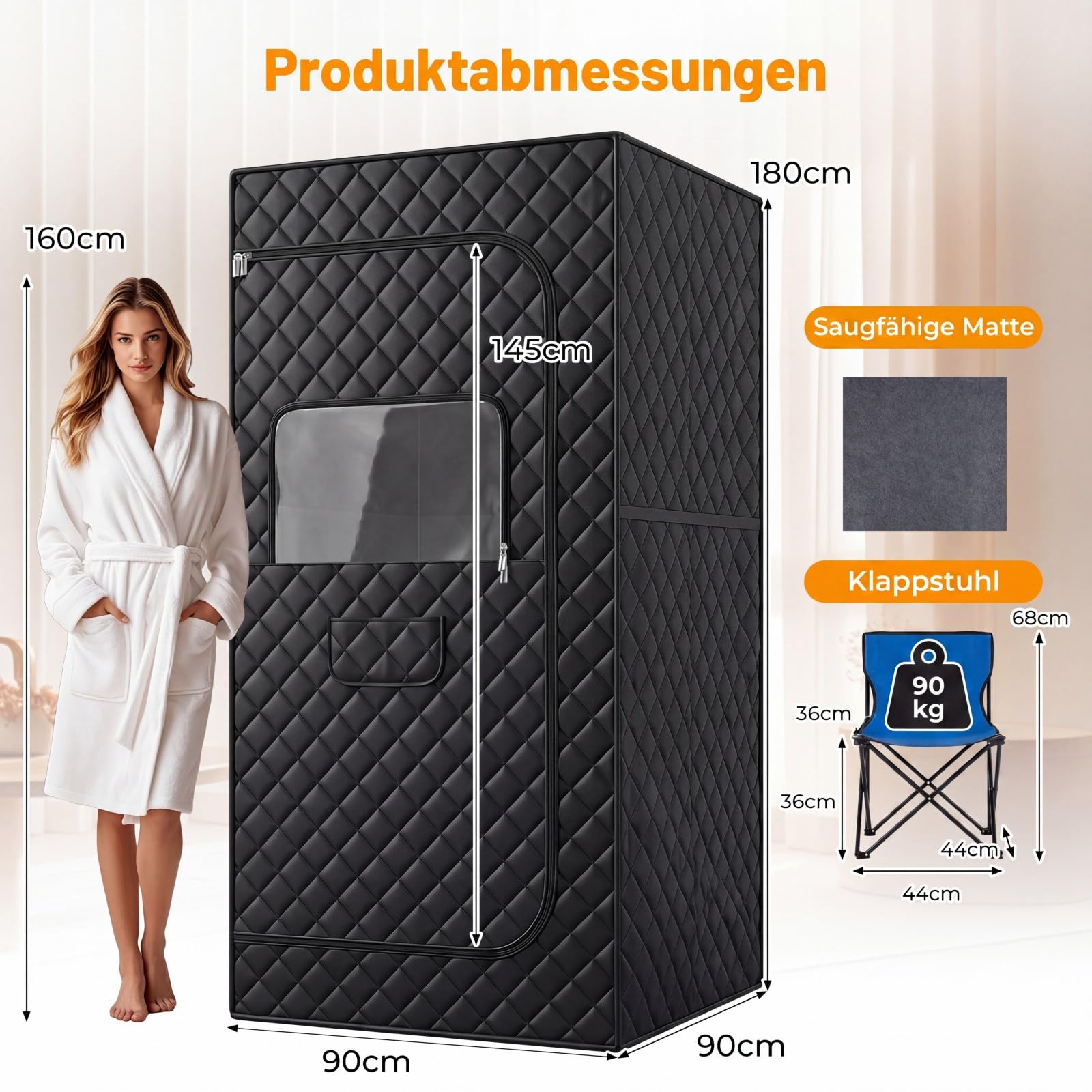 COSTWAY Infrarot Sauna mit 6-stufiger Temperaturregelung & Fernbedienung