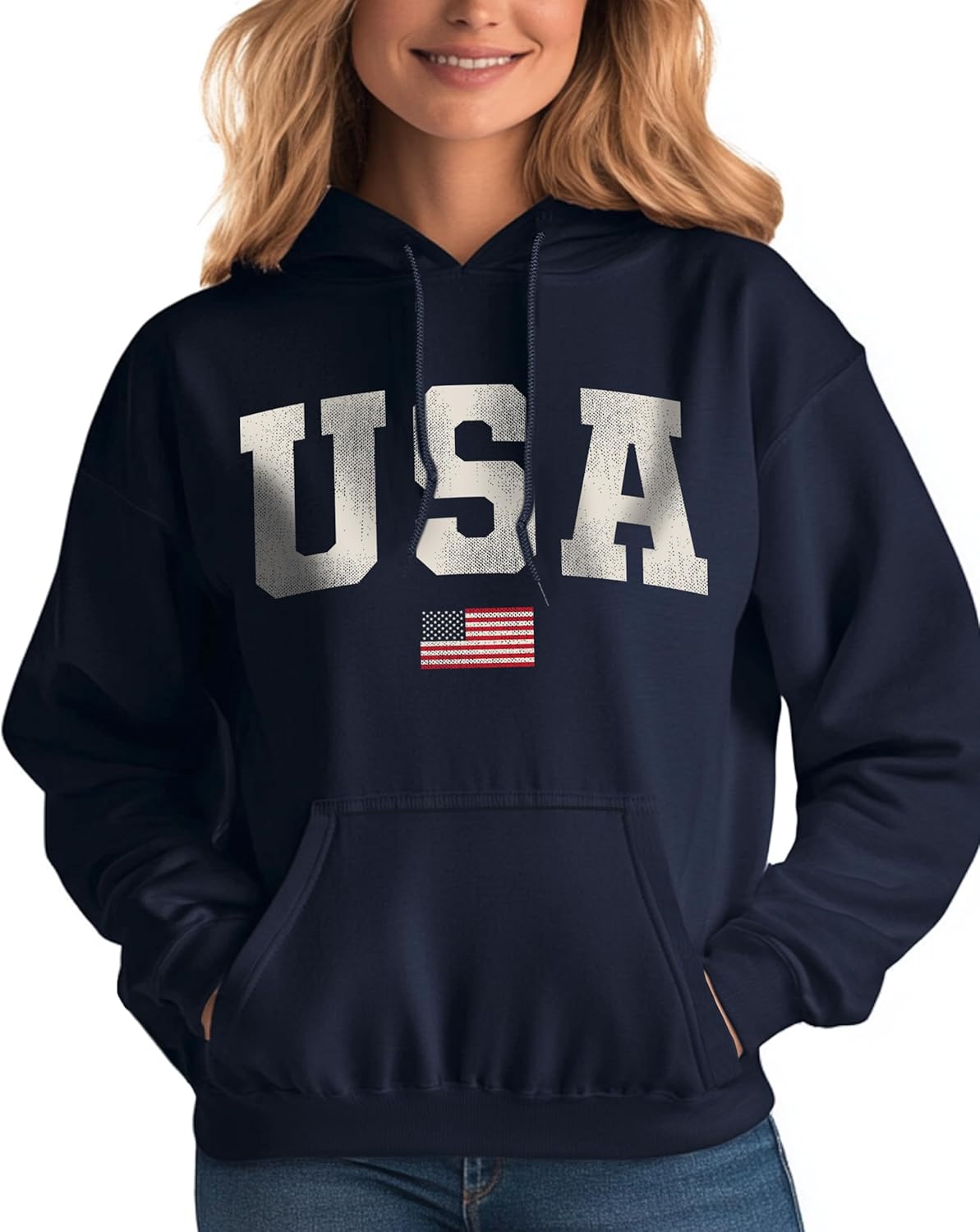 USA Fourth of July Holiday Unisex Pullover Hoodie Sweatshirt | Comfortable Patriotic Pullover for Men & Women - Image 4