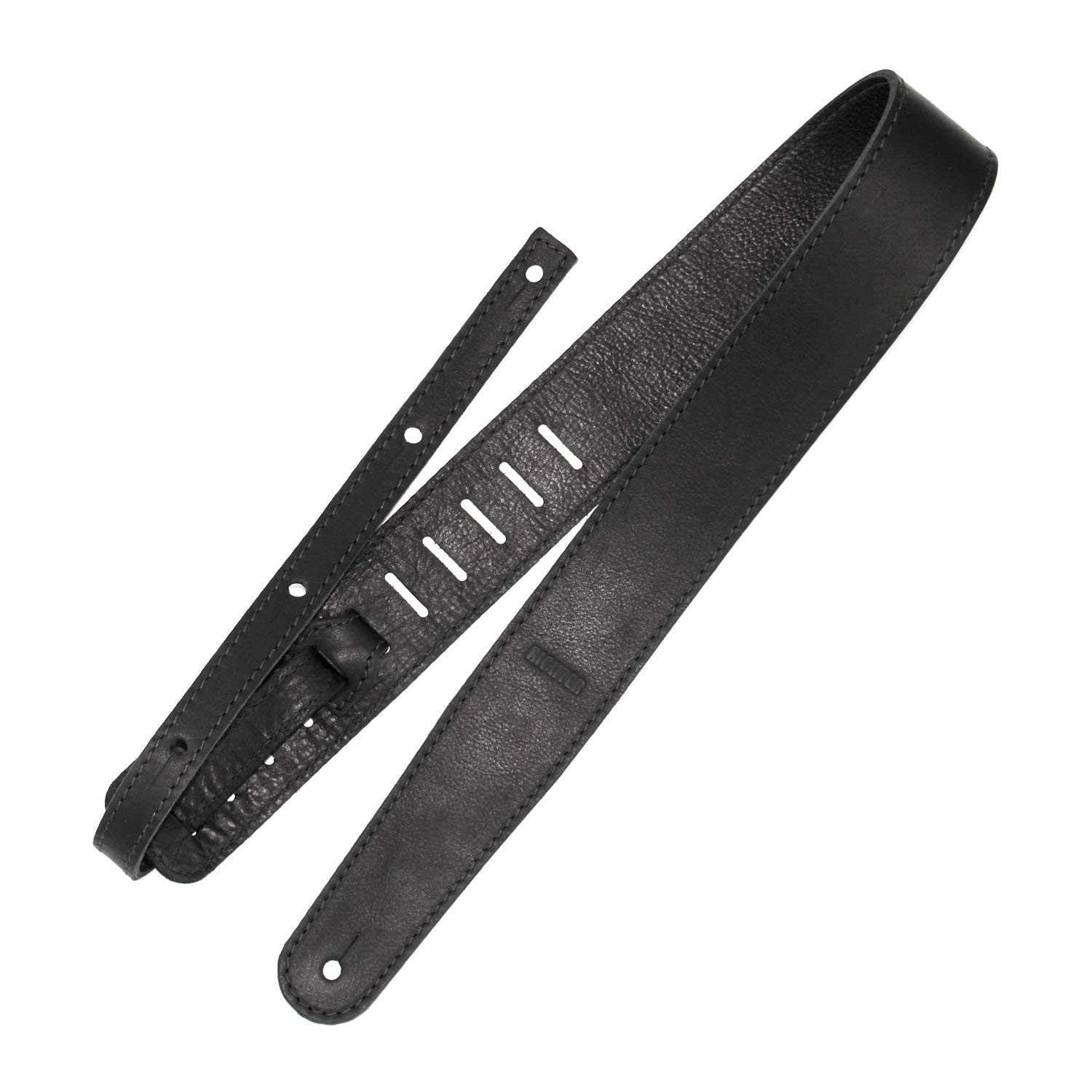 Richter Leder Nappa Black - Handgearbeiteter Gitarrengurt