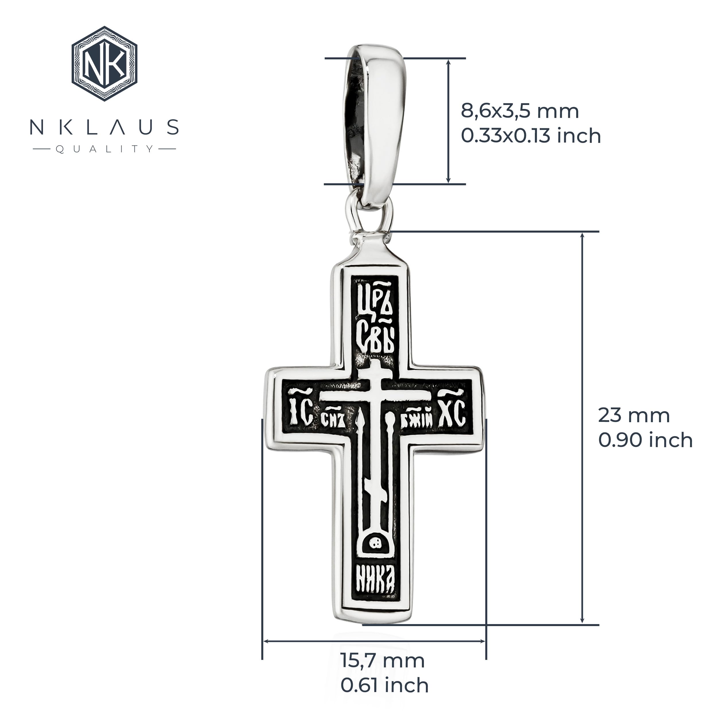 NKlaus Zawieszka do łańcuszka srebro 925 krzyż 23 mm x 15,7 mm filigranowa praca duchowa aura 15537, Srebro