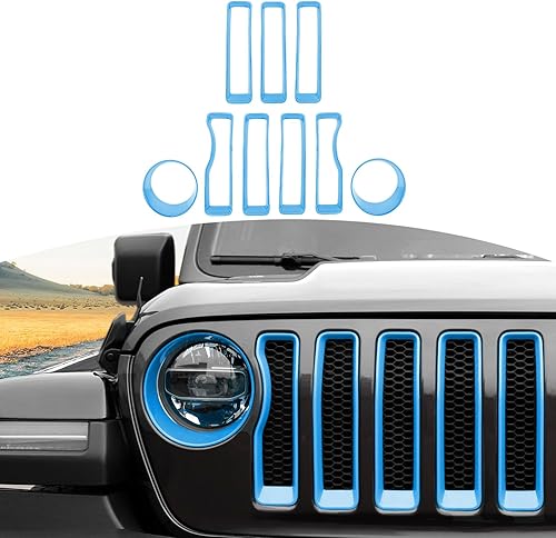 RT-TCZ para Wrangler JL Rejilla frontal de malla para parrilla de faro delantero, cubierta de luz para Jeep Wrangler JL JLU 2018-2022, accesorios