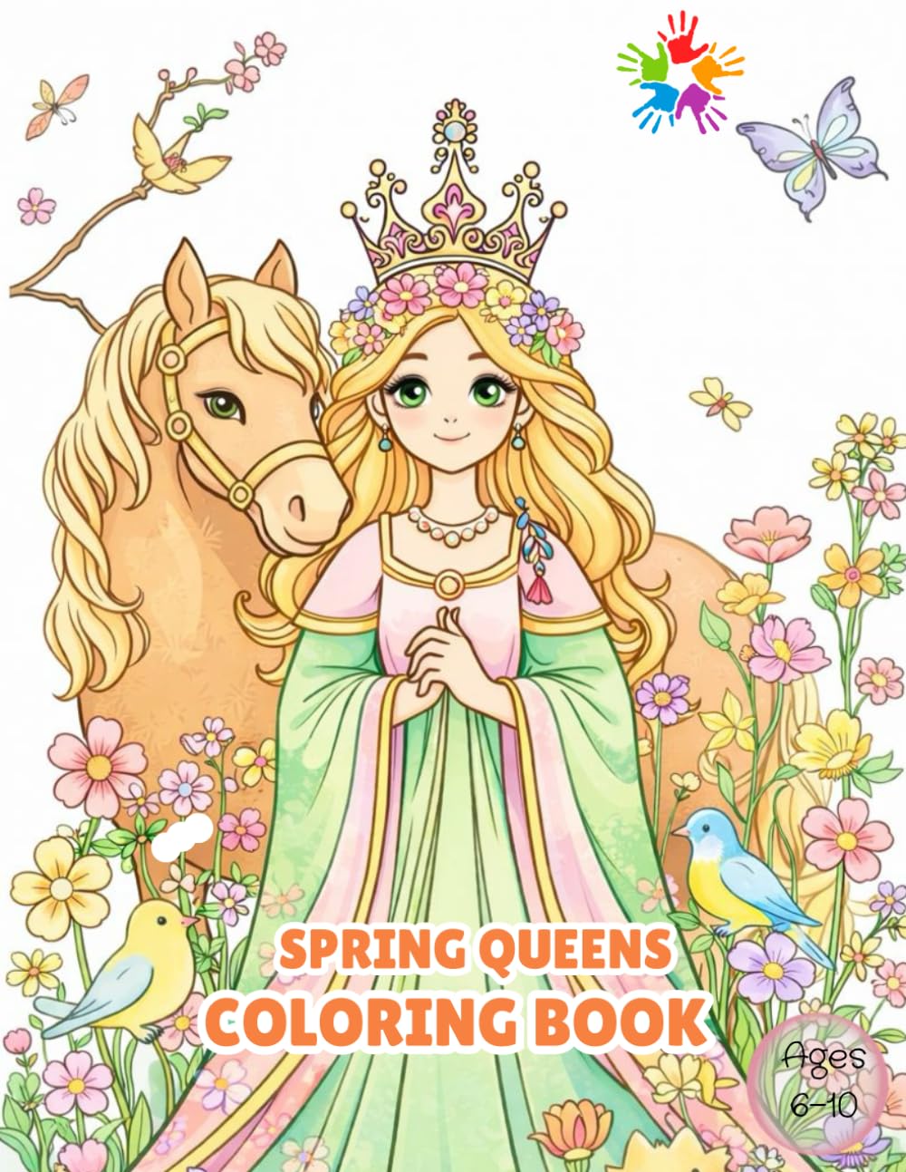Spring Queens Coloring Book Creative Princess Coloring Book for Girls Ages 6-10 Elegant Spring-Inspired Queens, Flowers & Fairytale Scenes to Color and Relax