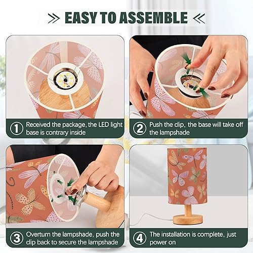 Miniatura 4 de Bedside Lamp Modern Lamps Soft Light Safari Butterflies Dragonflies Lamp for Desk Classroom