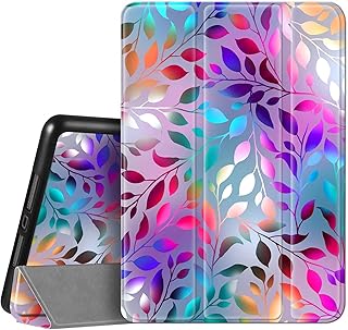 iPad Cover 10.2 inch iPad 9th 8th 7th Generation Case 2021 2020 2019 with Pencil Holder, Frosted Colorful Leaf Shockproof Protective Cover Auto Sleep Wake for A2270 A2428 A2429 A2197 A2198 A2200
