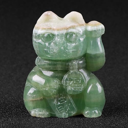Artistone Crystal Maneki Neko Money Feng Shui Fortune Lucky Cat - Figura coleccionable para atraer riqueza, buena suerte, decoración para el hogar y