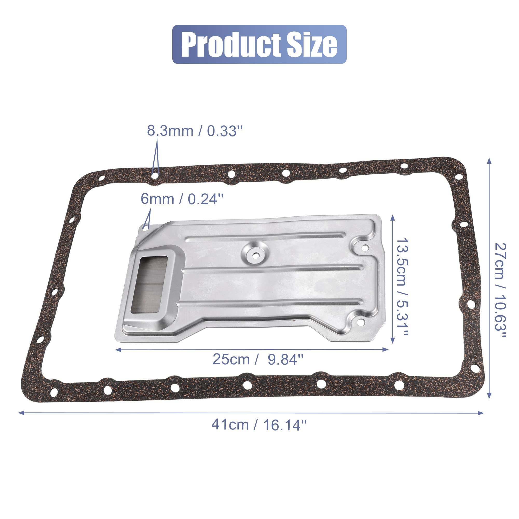 X AUTOHAUX Kit Filtre & Joint Pour Carter Pour Jeep Cherokee XJ 87-01 | Argent, Marron, Matière: Métal, Plastique, Caoutchouc, Taille: 25x13.5x1.4cm, Numéro OE: 83504032K, 25174469, 58936, 1 Jeu